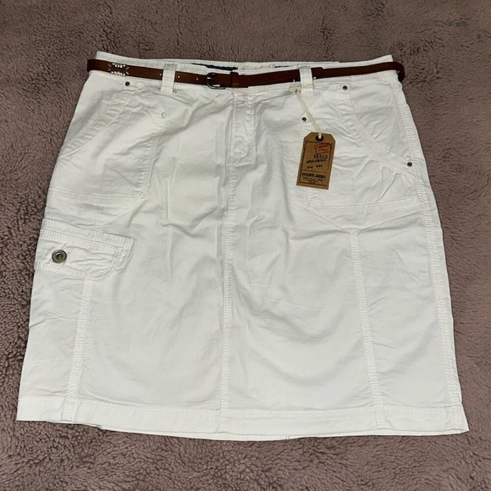 Point Zero White Cargo Skirt & Belt Size 8